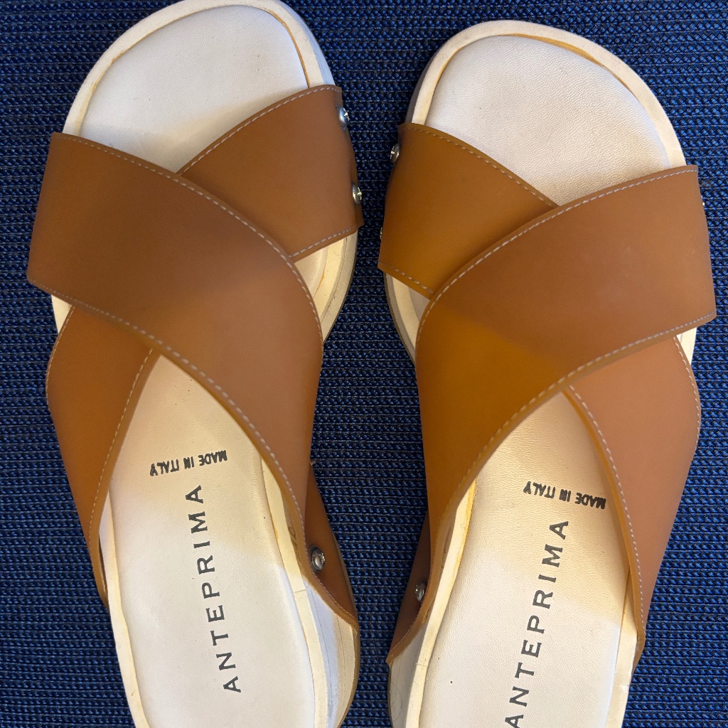 Anteprima Vintage Never Worn Rubber And Leather Slides